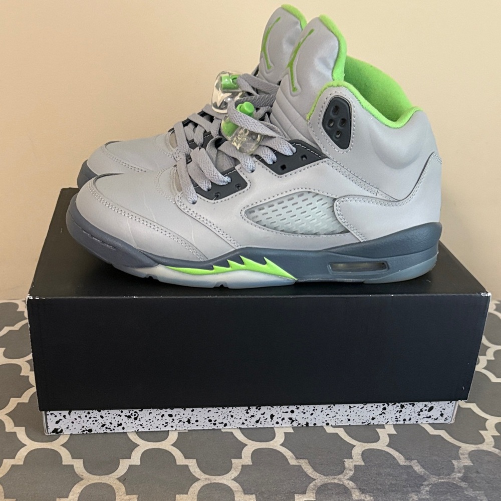 Jordan Kids Sneakers in Gray and Neon Green